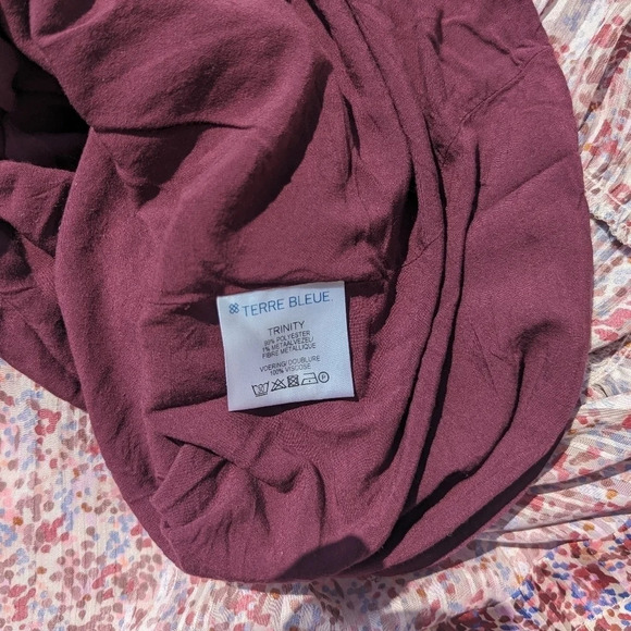 Terre Bleue Light Airy Long Sleeve Dress with Dots and Shimmer Thread Size 36 XS - Picture 5 of 8